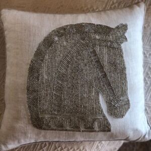Jonathan Adler Beaded Horse Head Down Accent Pillow